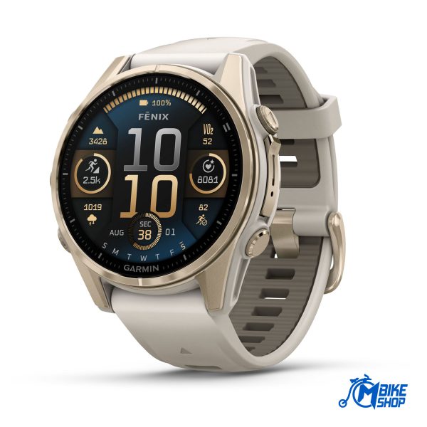 010-02903-11_1_GARMIN fenix 8 43 mm AMOLED Sapphire Soft Gold Fog Gray Dark Sandstone M BIKE SHOP